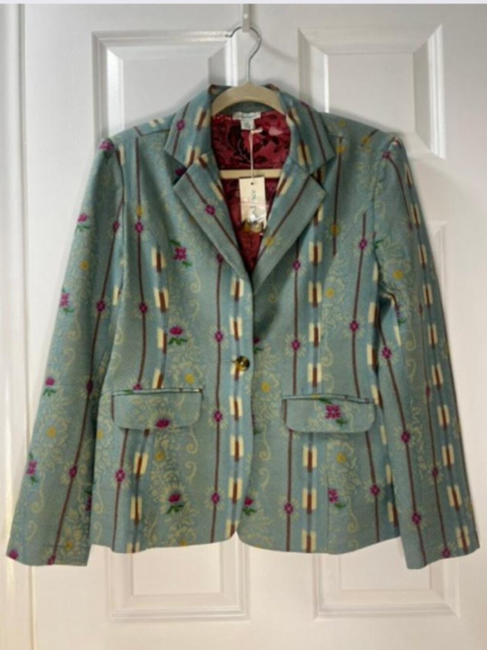 Sundance Seraphine Floral Embroidered Blazer in Turquoise Motif: Size Medium-NWT - Picture 2 of 9